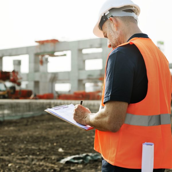 Site engineer on a construction site